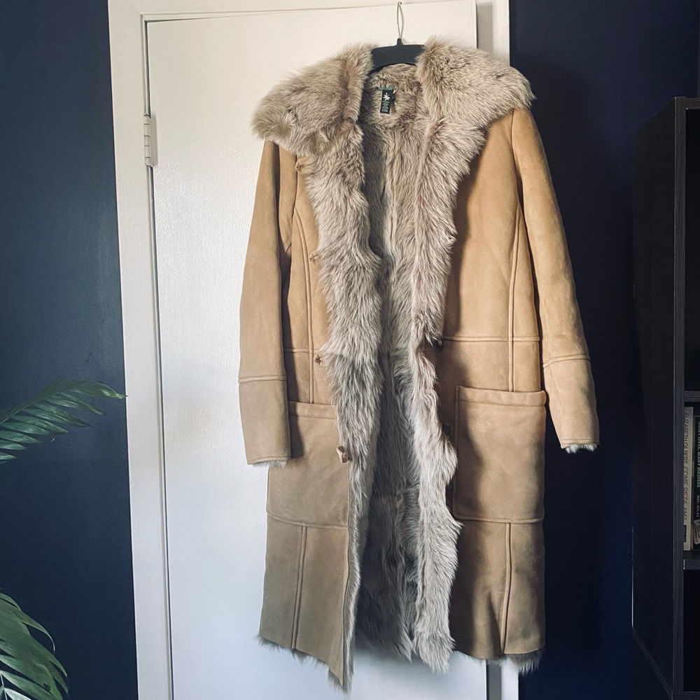 Women’s Suede and Faux Fur Lauren Ralph Lauren Winter Coat